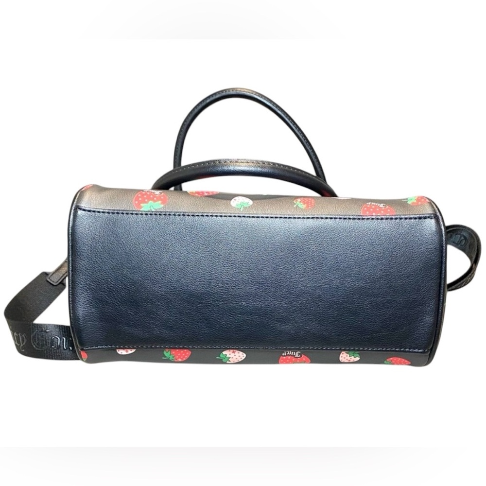 🆕JUICY COUTURE Black and Red Satchel with Strawberry Charm - Picture 11 of 16